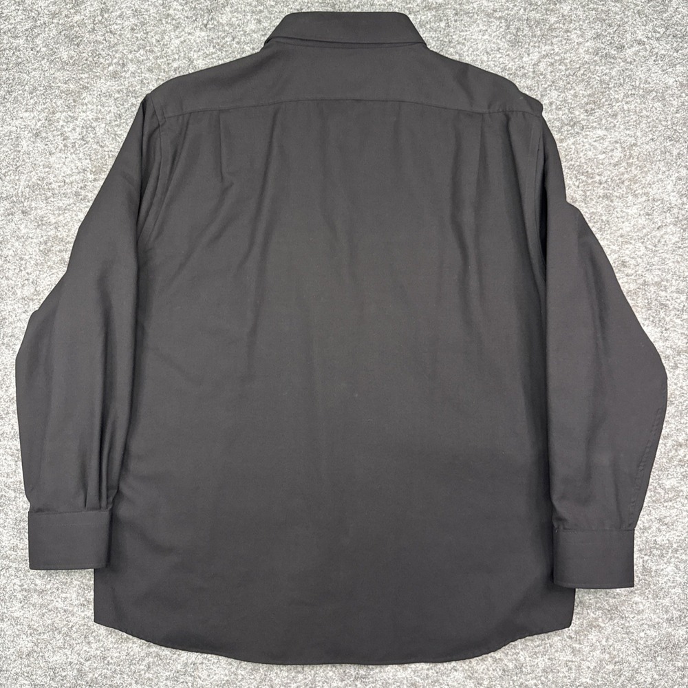 Wool & Prince worsted wool shirt men's XL black long sleeve button up pockets - Picture 3 of 8